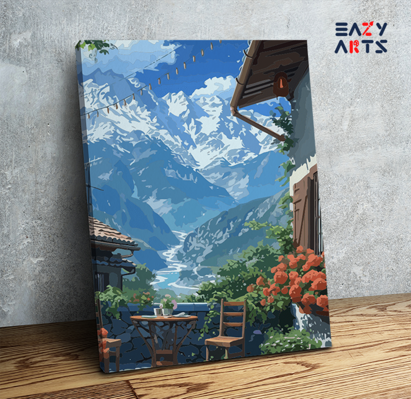 Mountain Terrace View Paint by Numbers Kit