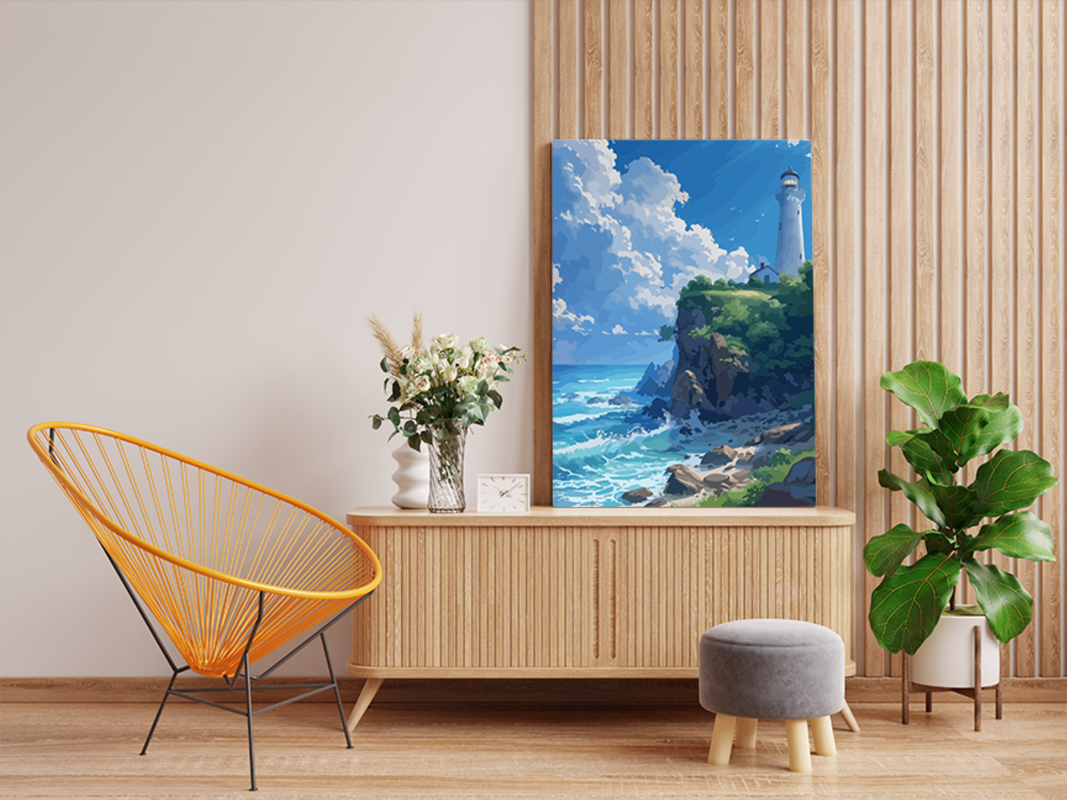 Lighthouse by the Cliffs Paint by Numbers Kit