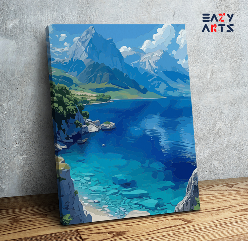 Mountain Lake Serenity Paint by Numbers Kit