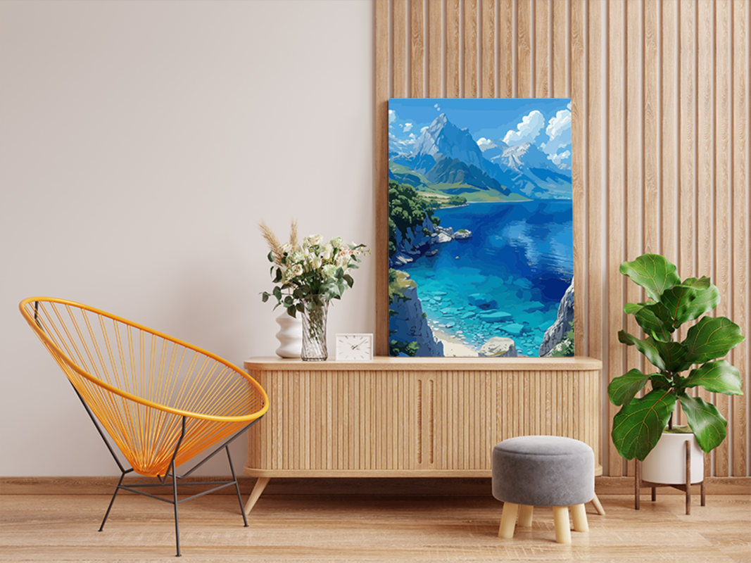 Mountain Lake Serenity Paint by Numbers Kit