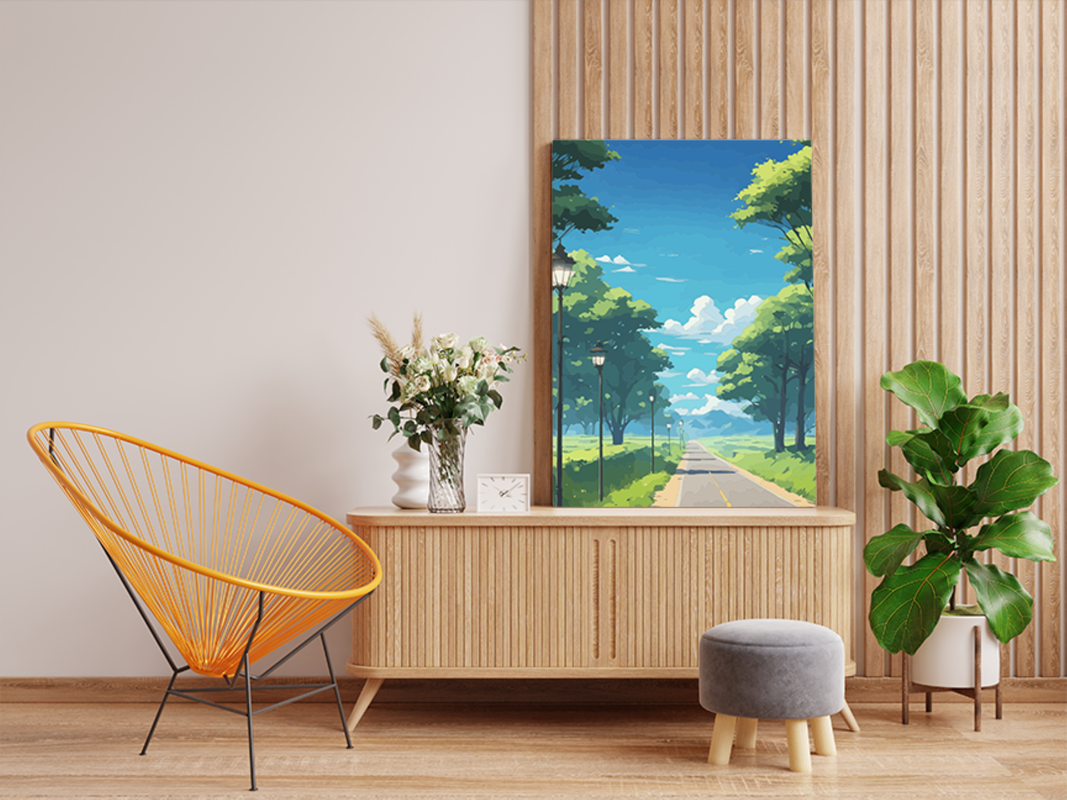 Peaceful Countryside Road Paint by Numbers Kit