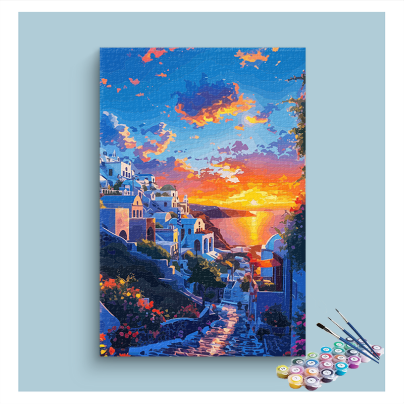 Santorini Sunset Paint by Numbers Kit