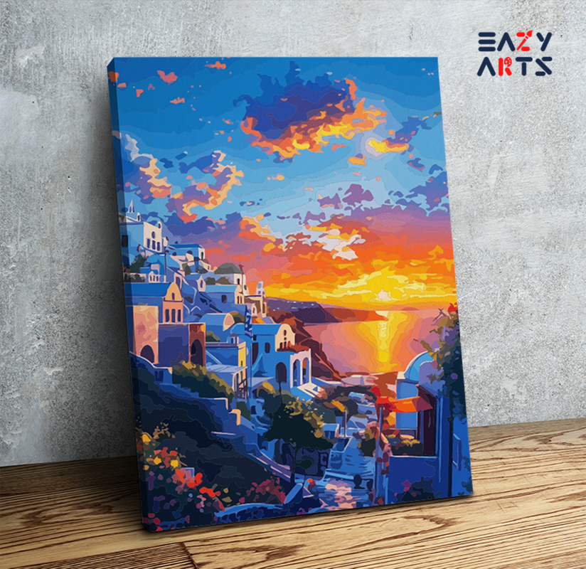 Santorini Sunset Paint by Numbers Kit
