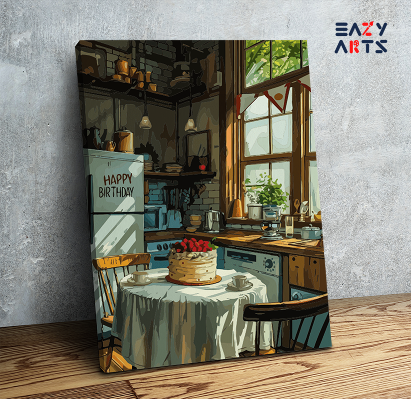 Cozy Birthday Kitchen Paint by Numbers Kit