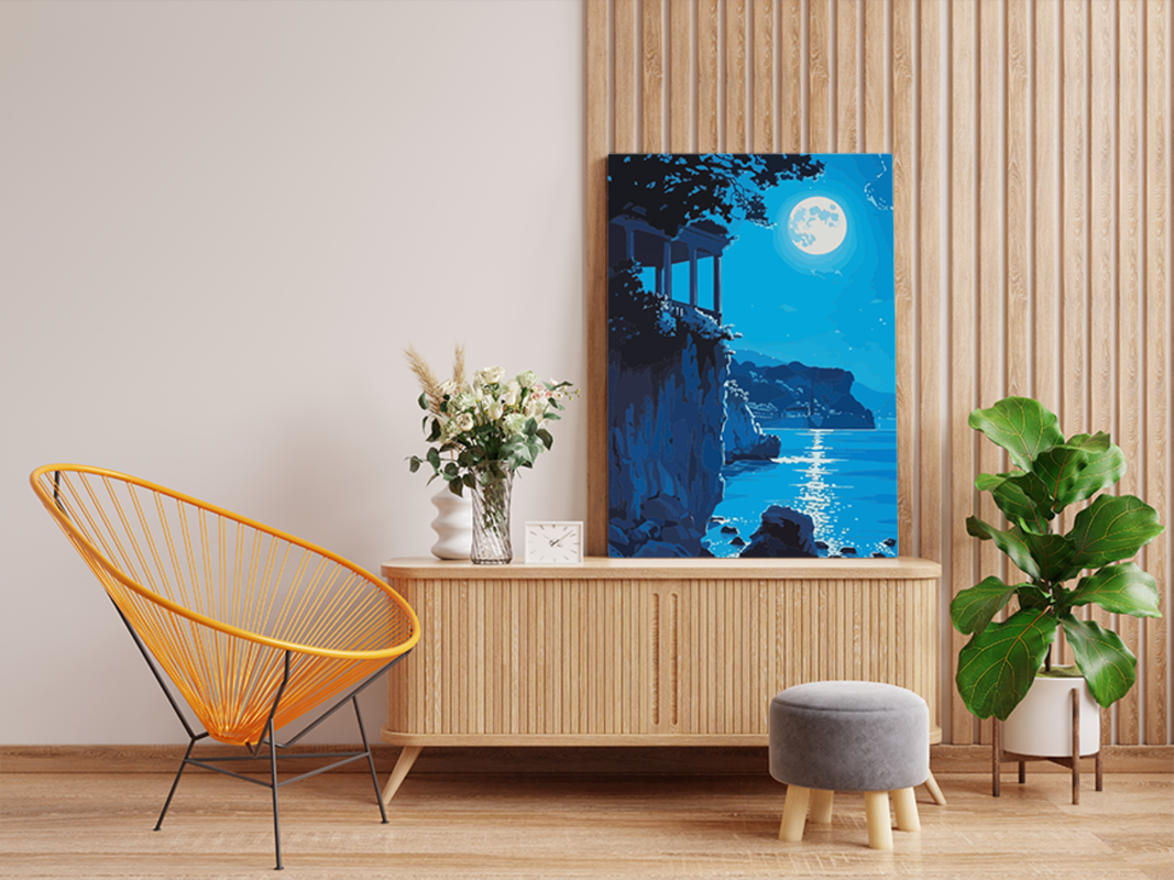 Moonlit Coastal View Paint by Numbers Kit