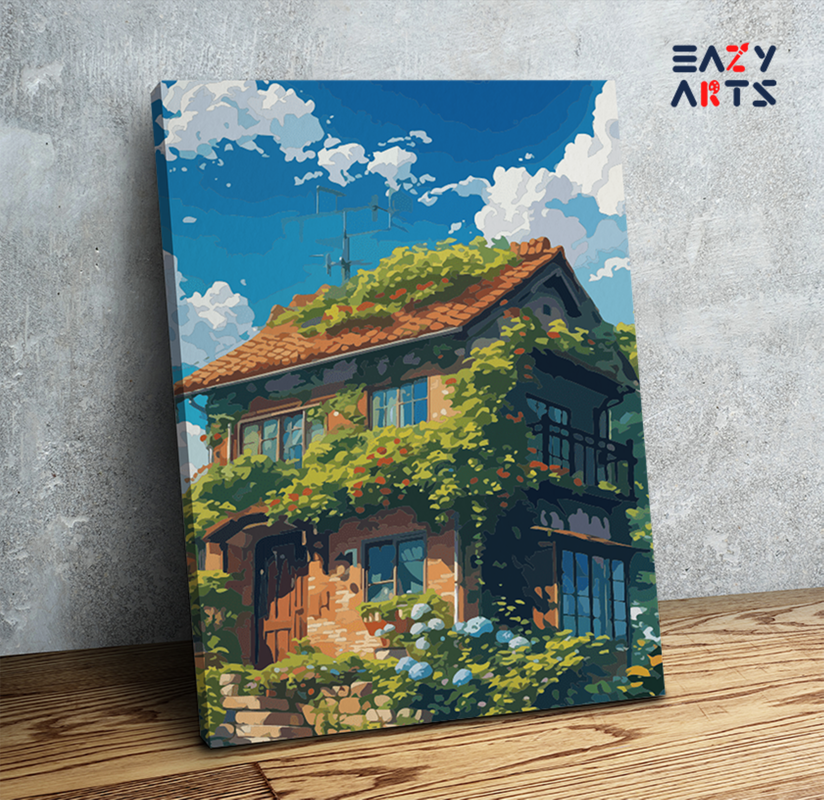 Charming Ivy-Covered Cottage Paint by Numbers Kit