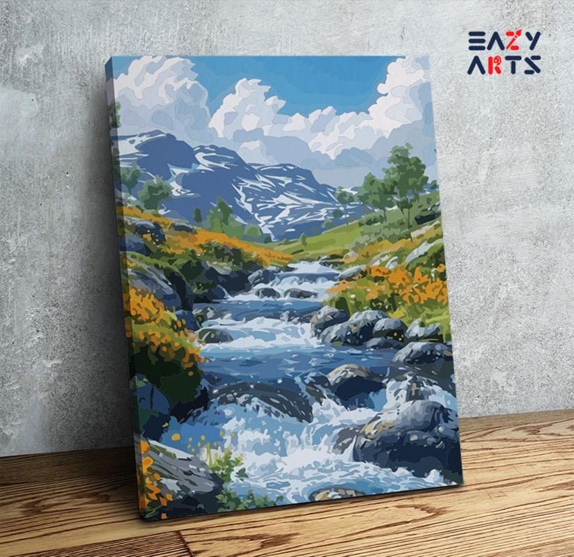 Mountain Stream Serenity Paint by Numbers Kit