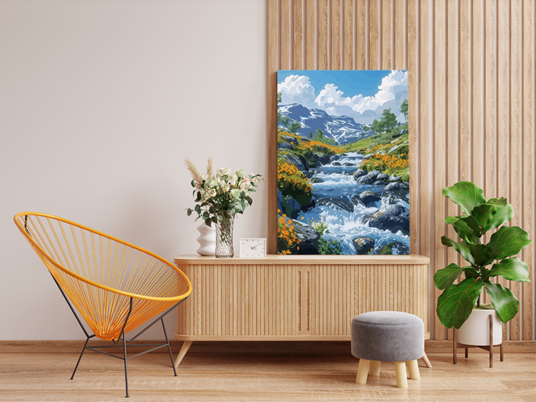 Mountain Stream Serenity Paint by Numbers Kit