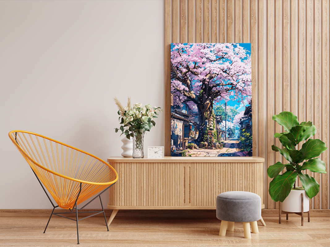 Cherry Blossom Street Paint by Numbers Kit