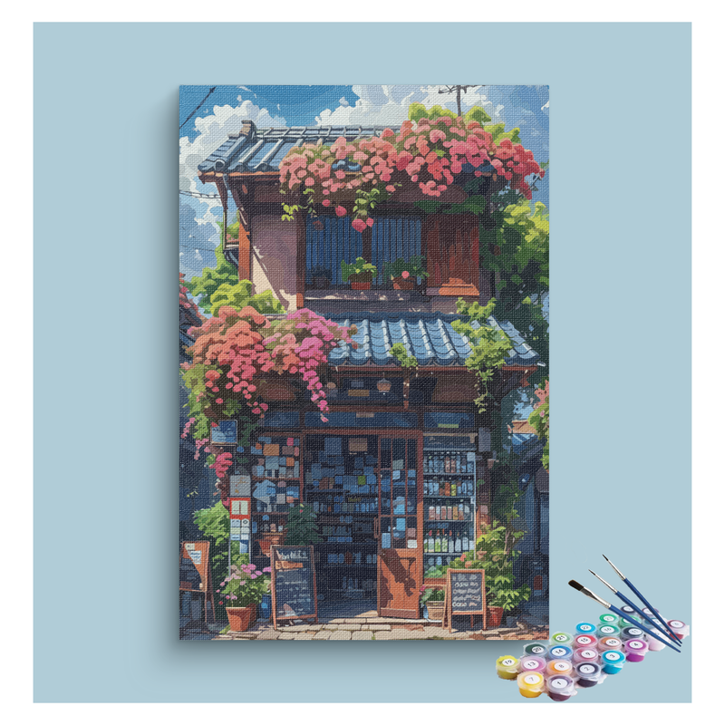 Charming Japanese Storefront Paint by Numbers Kit