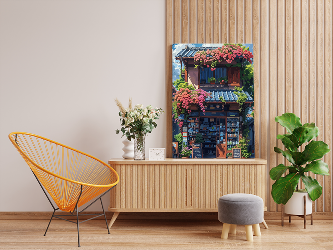 Charming Japanese Storefront Paint by Numbers Kit