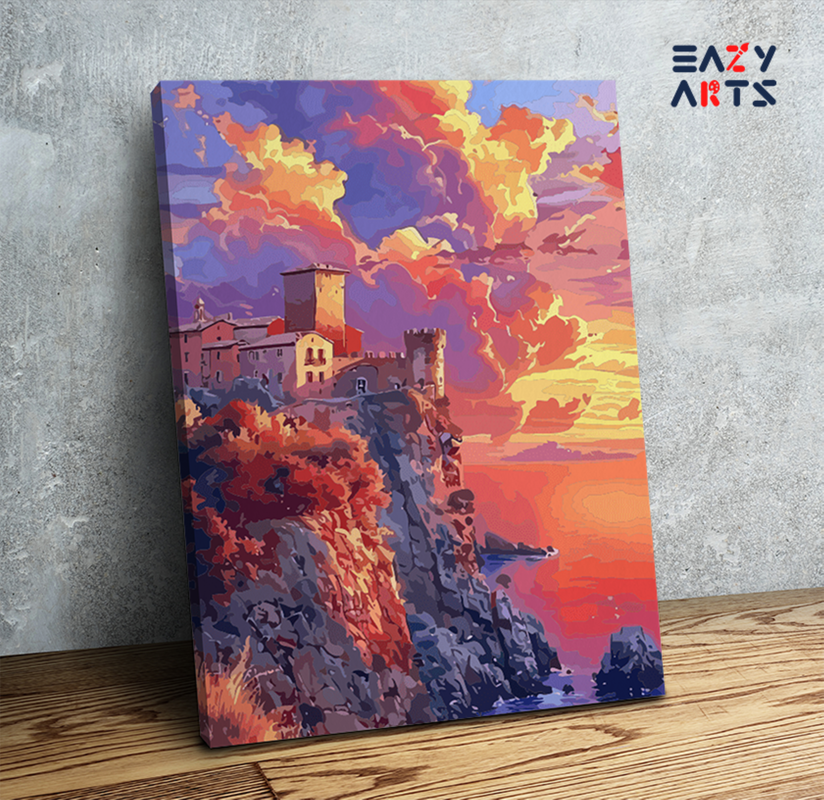 Sunset Castle Cliff Paint by Numbers Kit