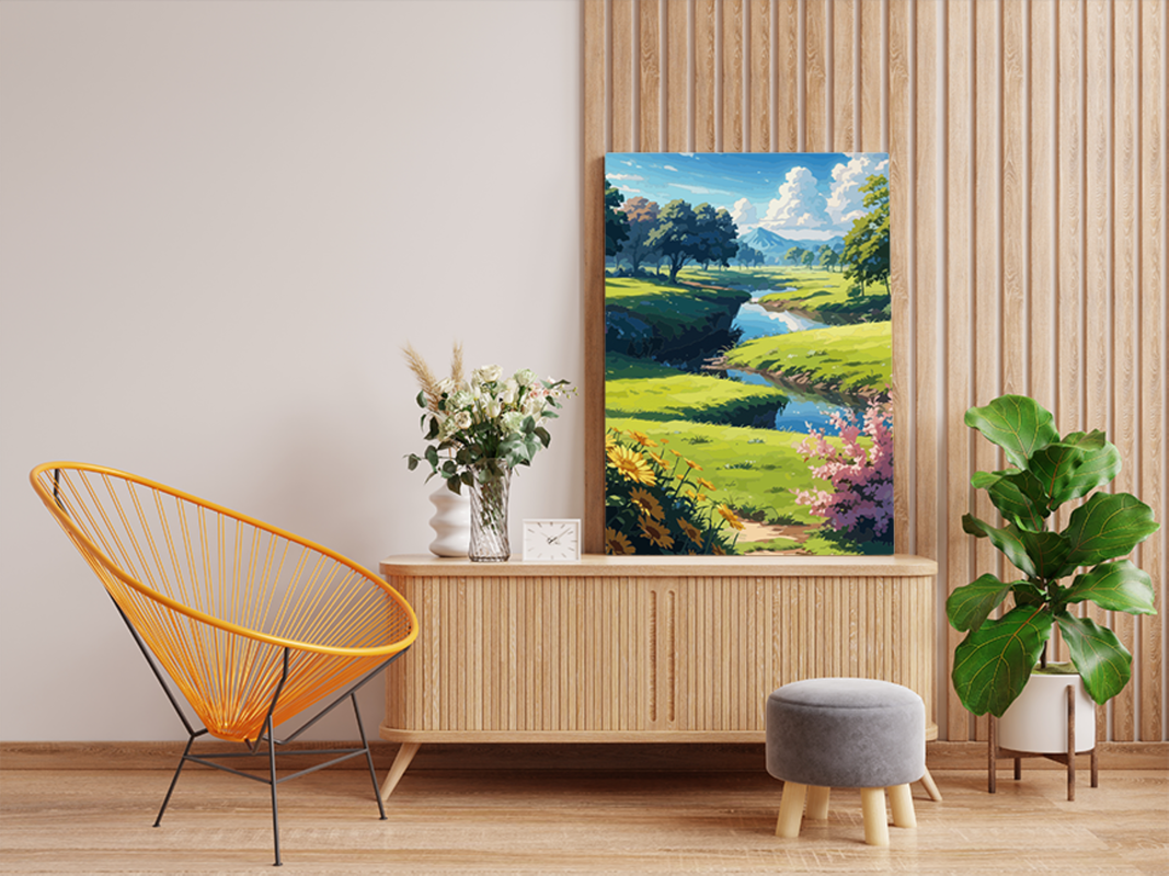 Tranquil Meadow Stream Paint by Numbers Kit