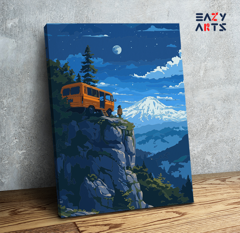 Mountain Adventure Under the Stars Paint by Numbers Kit