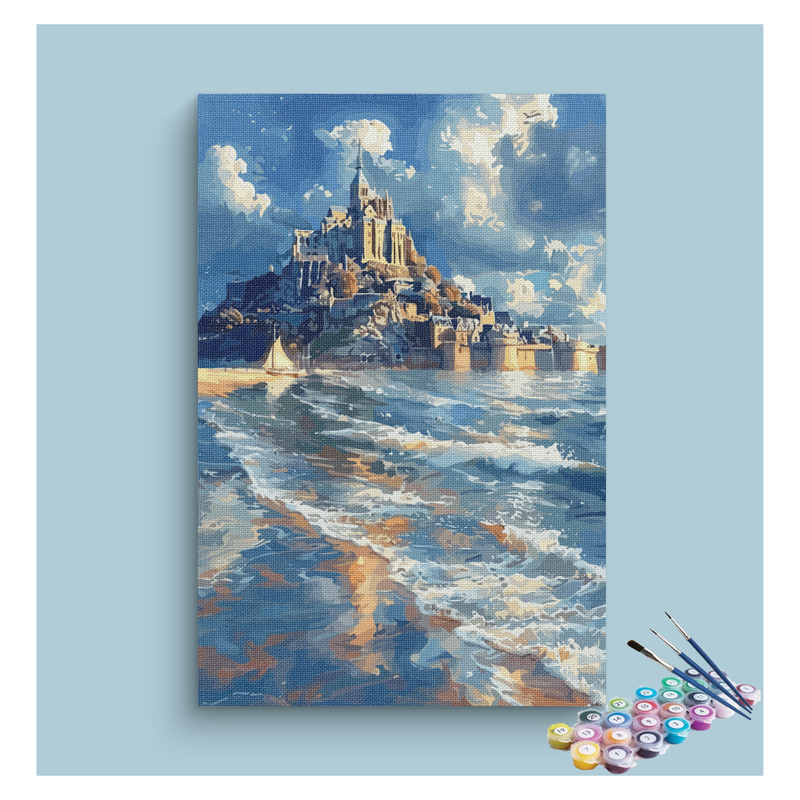 Majestic Castle by the Sea Paint by Numbers Kit