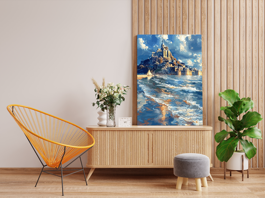 Majestic Castle by the Sea Paint by Numbers Kit