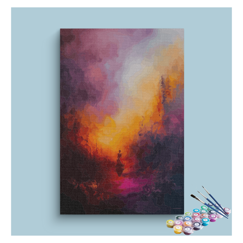 Abstract Sunset Silhouette Paint by Numbers Kit