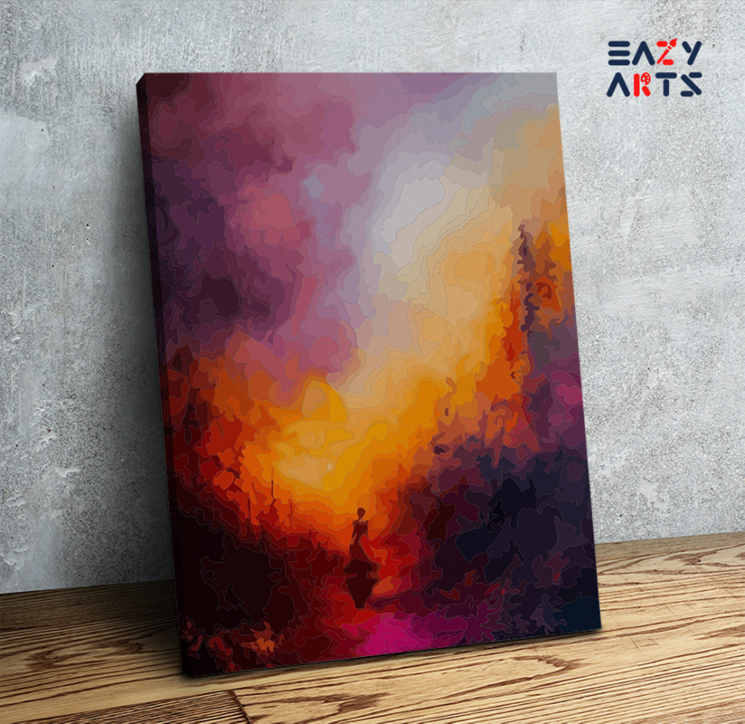 Abstract Sunset Silhouette Paint by Numbers Kit