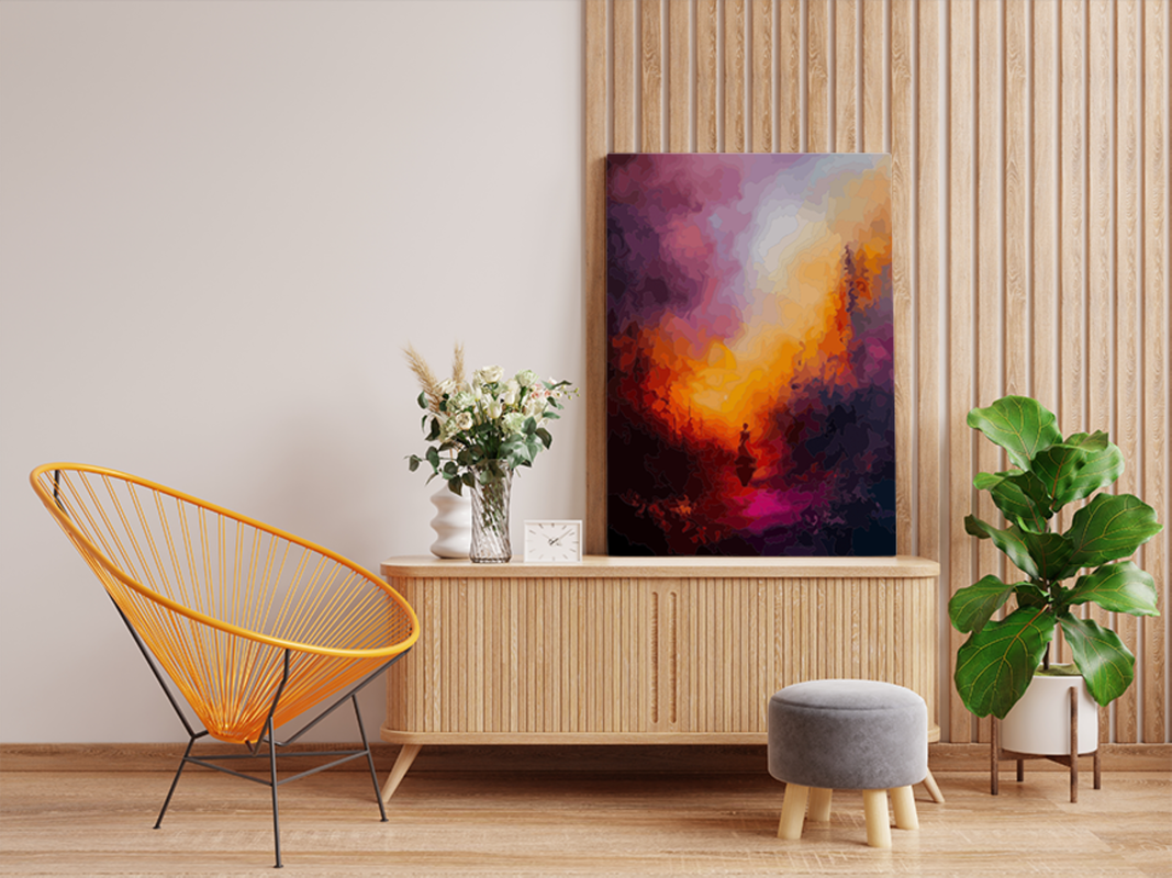 Abstract Sunset Silhouette Paint by Numbers Kit