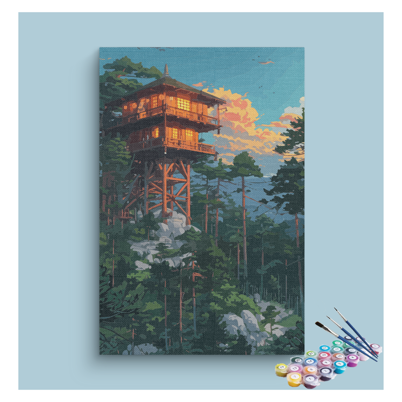 Mountain Watchtower Escape Paint by Numbers Kit