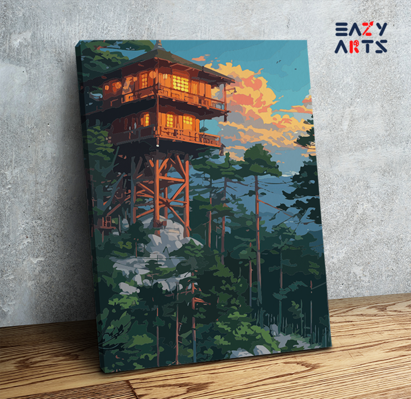 Mountain Watchtower Escape Paint by Numbers Kit