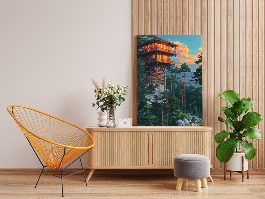 Mountain Watchtower Escape Paint by Numbers Kit