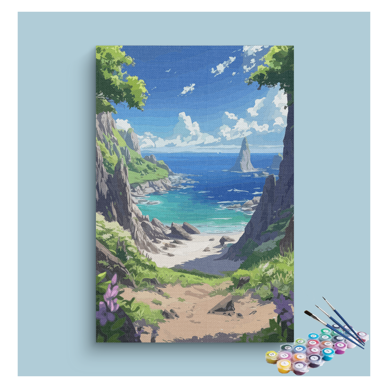 Secluded Coastal Escape Paint by Numbers Kit