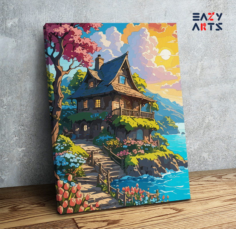 Cottage by the Lake Paint by Numbers Kit