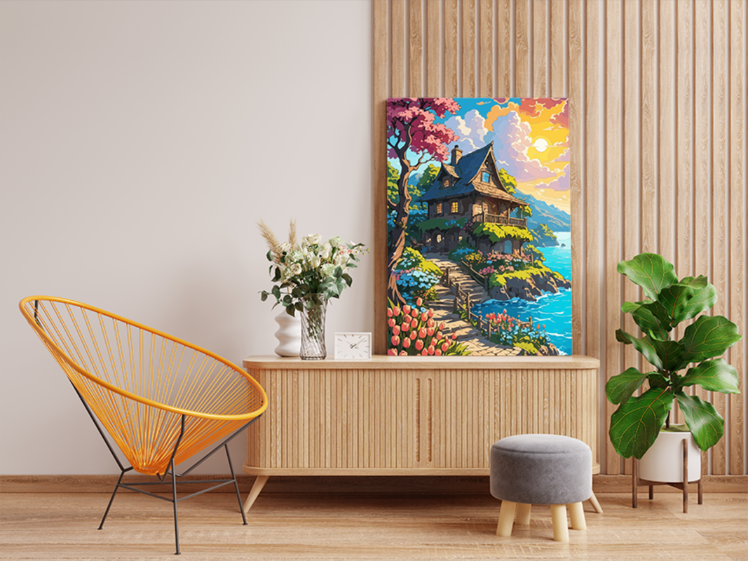 Cottage by the Lake Paint by Numbers Kit