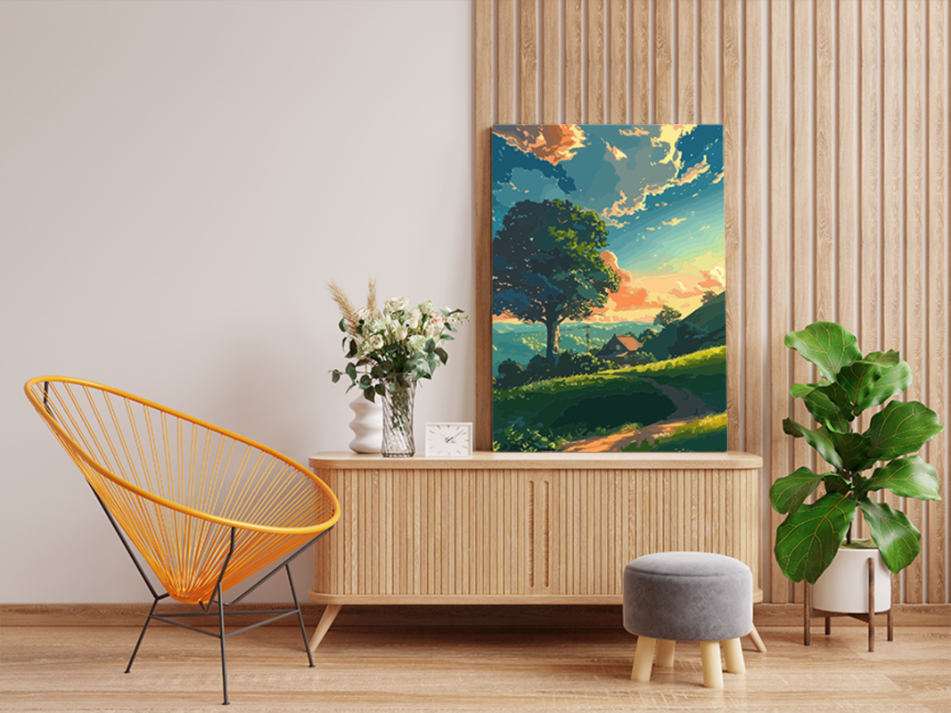 Sunset Countryside Landscape Paint by Numbers Kit