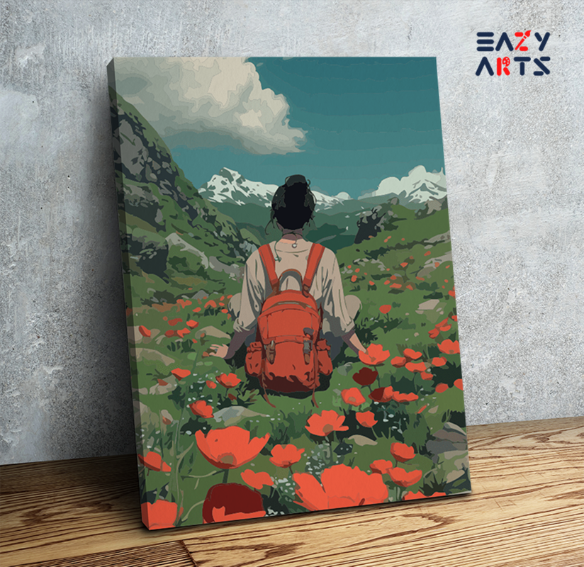 Mountain Flower Field Explorer Paint by Numbers Kit