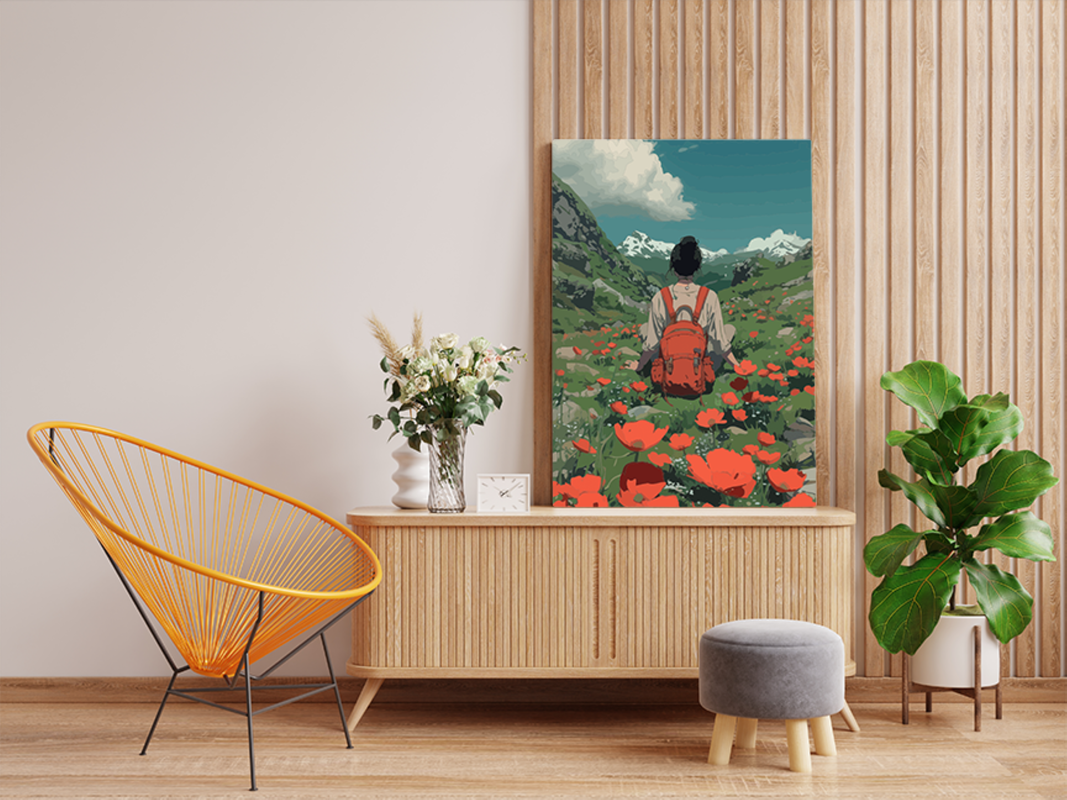 Mountain Flower Field Explorer Paint by Numbers Kit