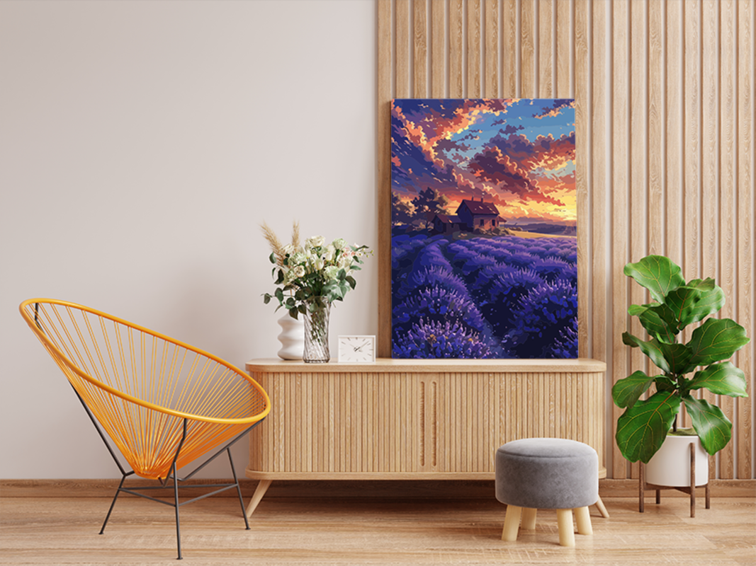 Sunset Lavender Farm Paint by Numbers Kit