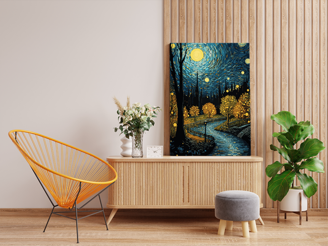 Starry Night Riverside Paint by Numbers Kit