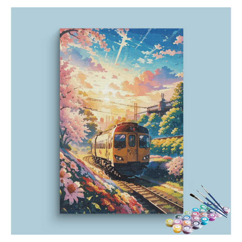 Sunset Train Journey Paint by Numbers Kit