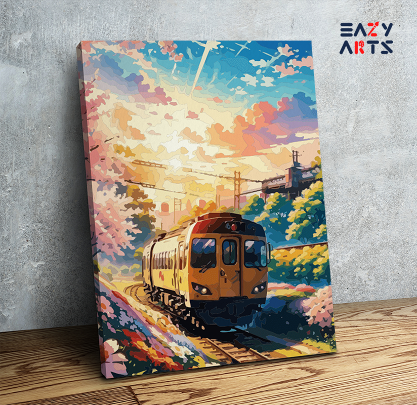 Sunset Train Journey Paint by Numbers Kit