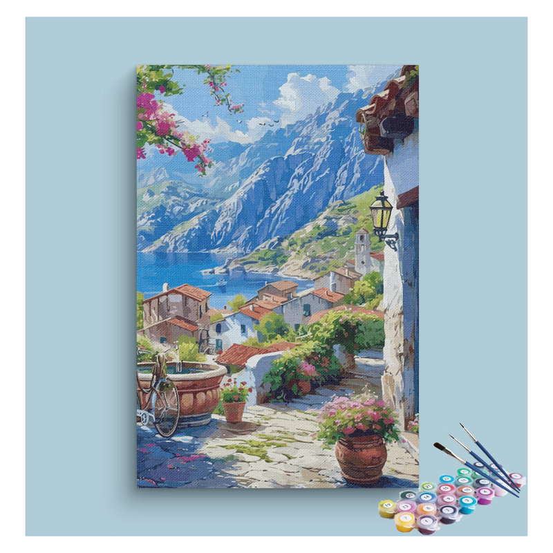 Seaside Mediterranean Village Nature Paint by Numbers Kit
