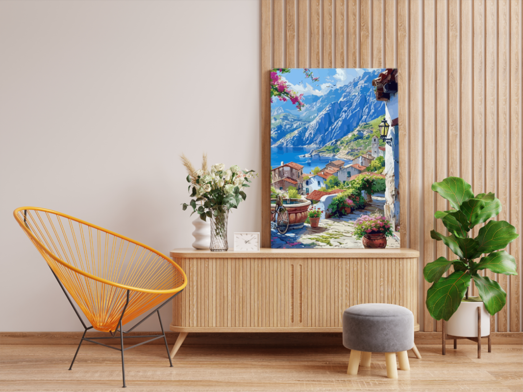 Seaside Mediterranean Village Nature Paint by Numbers Kit