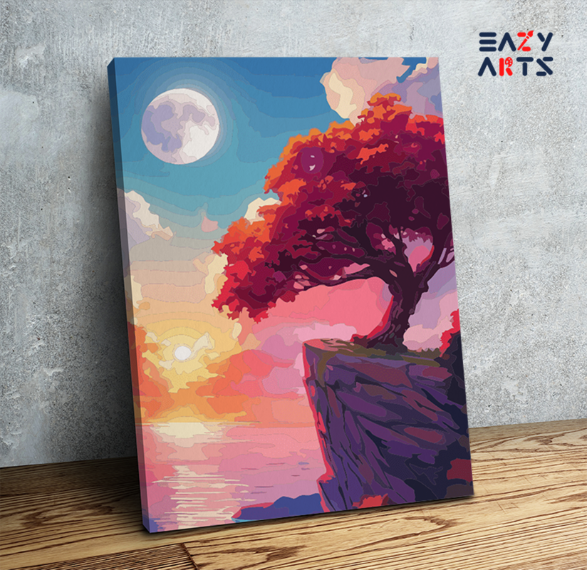 Moonlit Sunset Cliff Paint by Numbers Kit