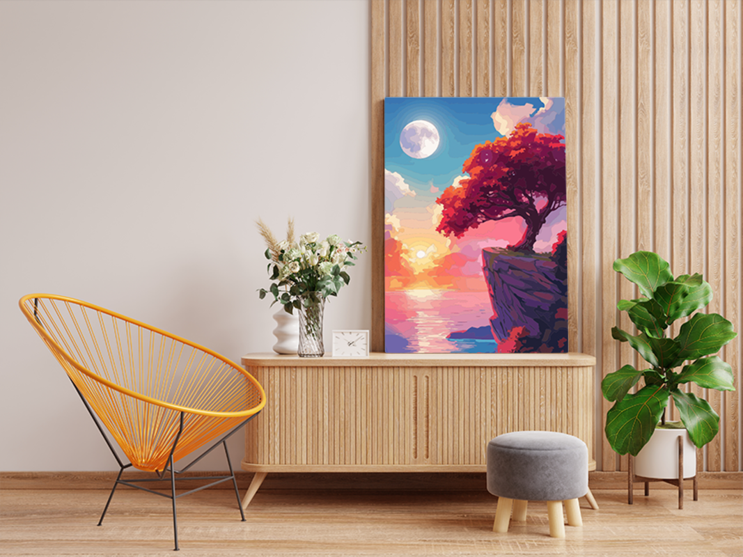 Moonlit Sunset Cliff Paint by Numbers Kit