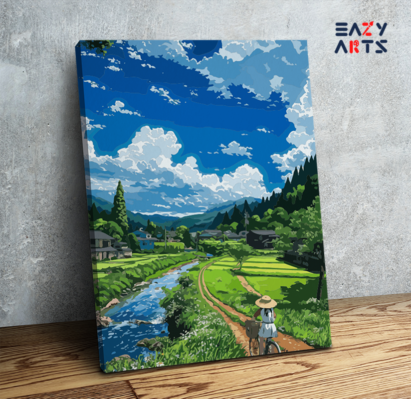 Countryside Bike Ride Paint by Numbers Kit