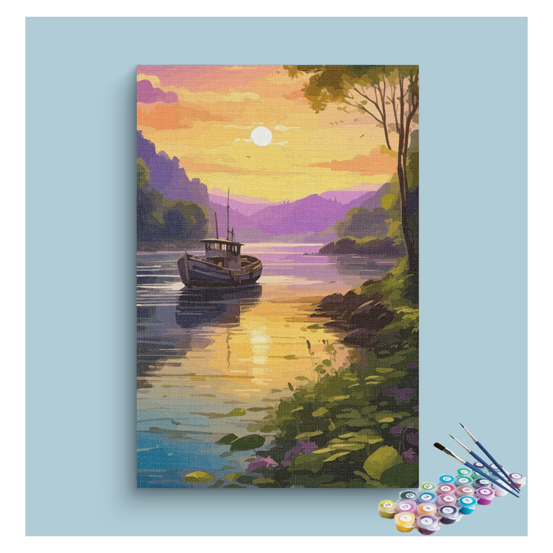 Sunset River Serenity Paint by Numbers Kit