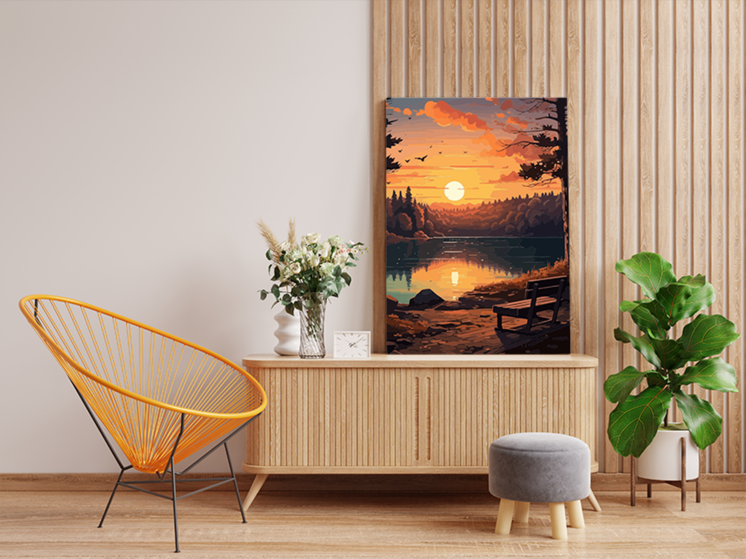 Sunset Serenity by the Lake Paint by Numbers Kit