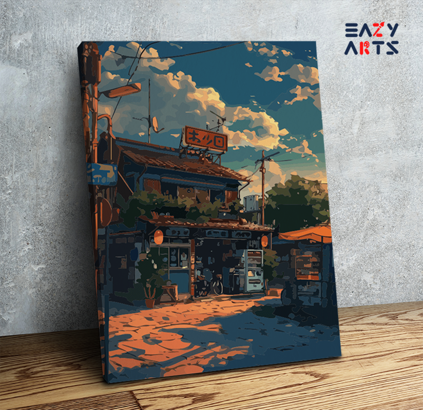 Sunset Street Corner Paint by Numbers Kit