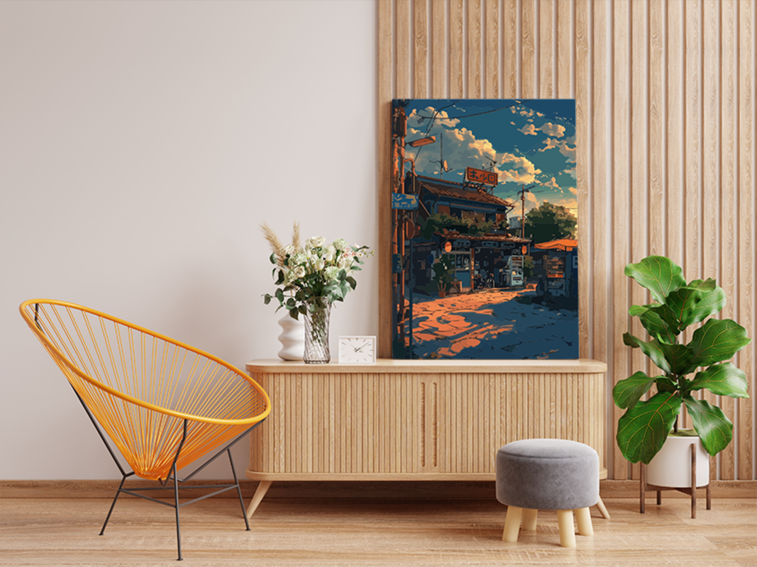 Sunset Street Corner Paint by Numbers Kit