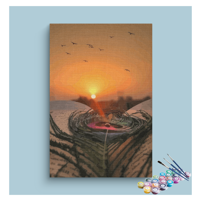 Peacock Feather Sunset Paint by Numbers Kit