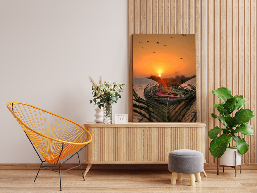 Peacock Feather Sunset Paint by Numbers Kit