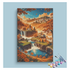 Eazy Arts Autumn Waterfall Village Paint by Numbers Kit