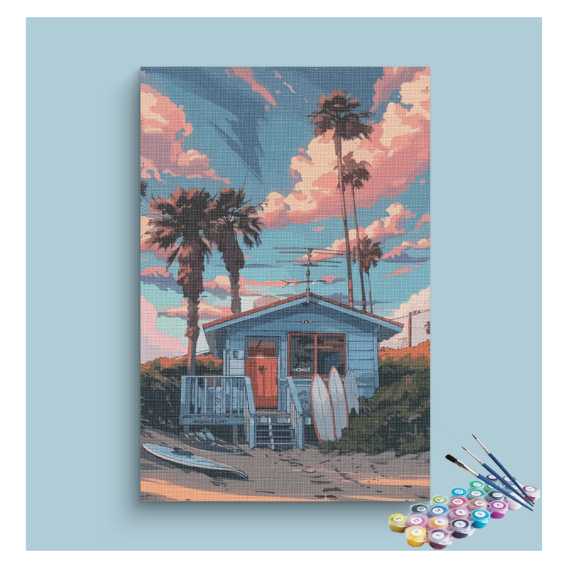 Beachside Surf Shack Paint by Numbers Kit