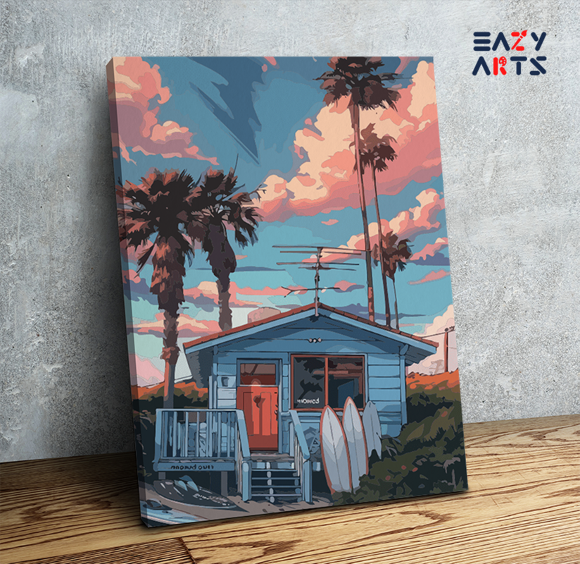 Beachside Surf Shack Paint by Numbers Kit